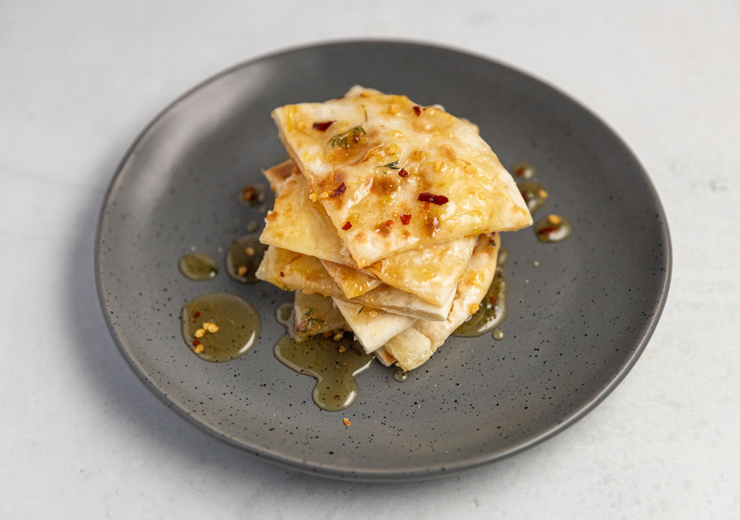 Cheese Naan with Chilli Honey